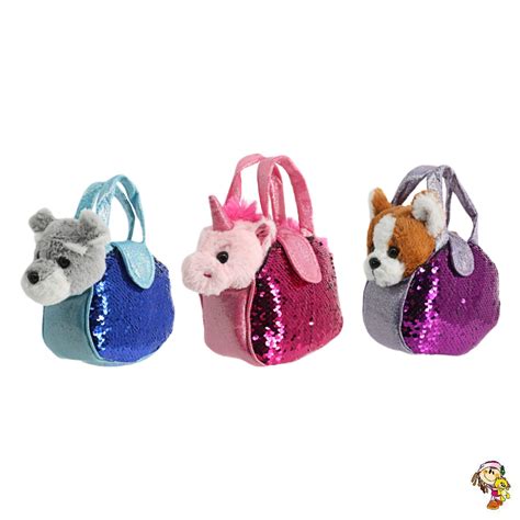 Cartera Lenteuelas De Peluche Con Perro Unicornio 21 Cm Olis Place