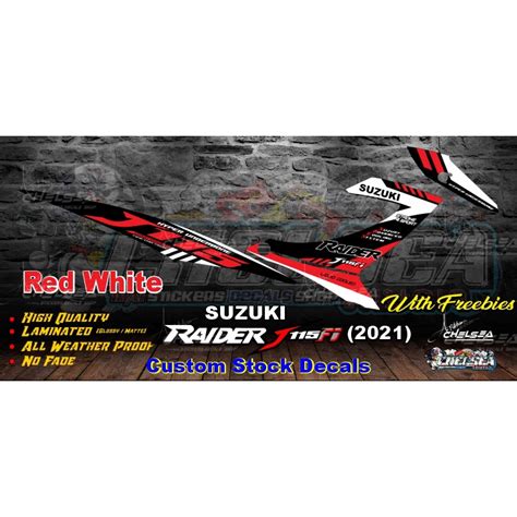 Suzuki Raider J Fi Custom Stock Decals Stickers With