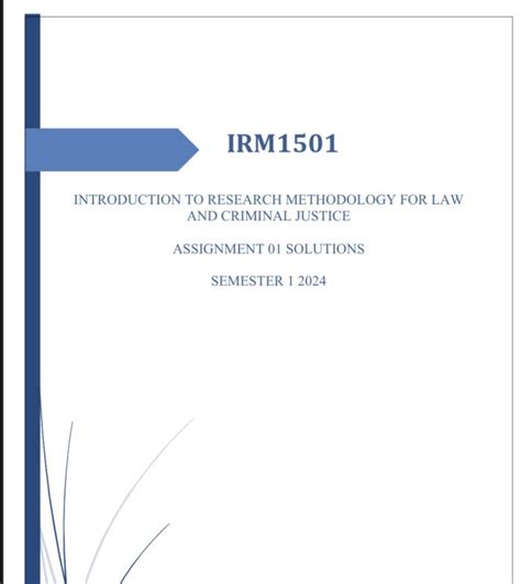 IRM1501 ASSIGNMENT 01 SOLUTIONS SEMESTER 1 2024 StudyPass