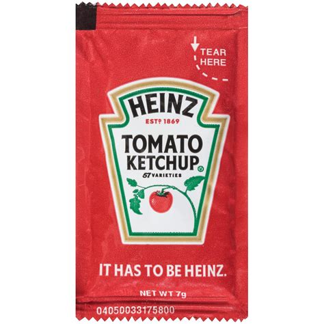 Heinz Ketchup Single Serve Packet 025 Oz Packets Chile Ubuy