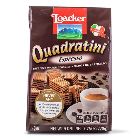 Loacker Quadratini Bite Size Wafer Cookies Espresso Flavor Weee