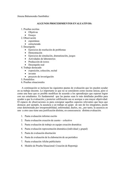 Pautas de evaluación para lenguaje PDF