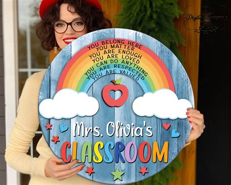 Teacher Door Sign Rainbow Door Hanger Ts For Teachers Welcome Teacher Signs For Classroom