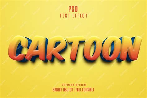 Premium Psd Cartoon 3d Text Effect Style