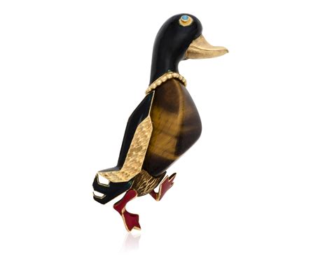 Cartier Multi Gem Enamel Duck Brooch Christies