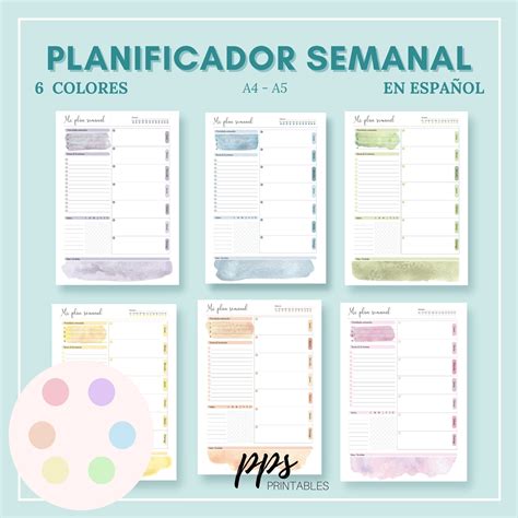 Planner 2021 Imprimible Español Planner Descargables En Etsy