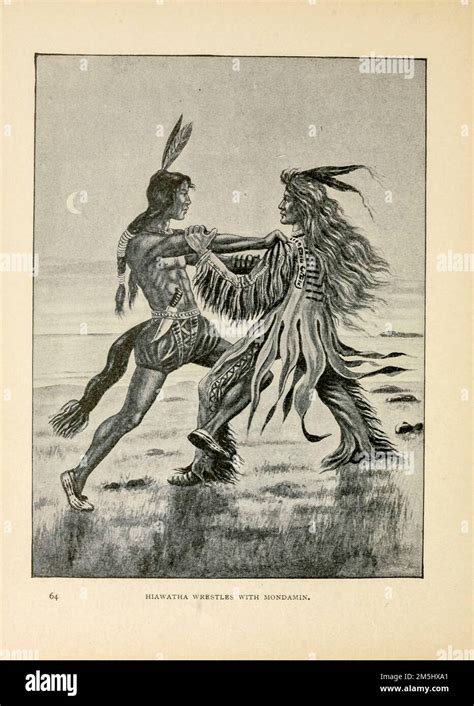 Hiawatha Wrestles With Mondamin Illustrated By Ella Booher From The