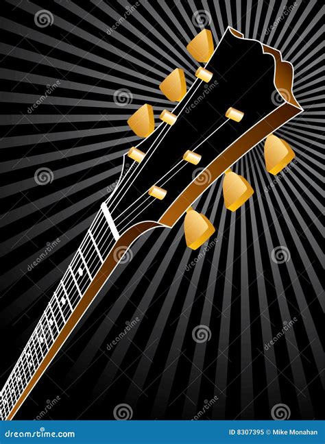 Guitar Headstock Outline Drawing Cartoon Vector CartoonDealer