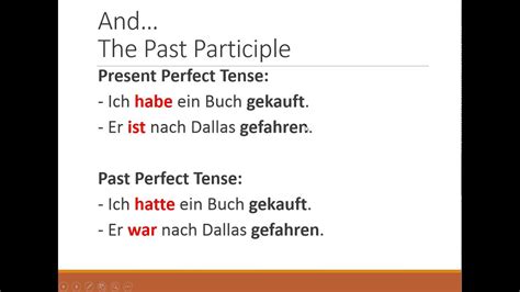 German Grammar Past Perfect Tense Youtube