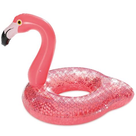 Roze Glitter Flamingo Opblaasbare Zwemband Zwemring 80 X 106 X 79 Cm