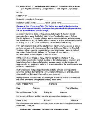 Fillable Online Lamission LACCD Field Trip Forms Doc Lamission Fax