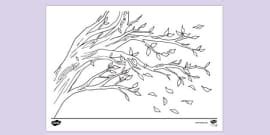 windy day colouring