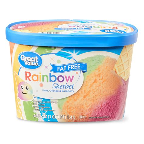 Great Value Fat Free Rainbow Sherbet Fl Oz Walmart