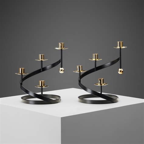 Gunnar Ander Sonata Candle Holders For Ystad Metall Sweden S