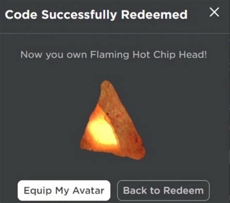 Flaming Hot Chip Head ROBLOX EBay