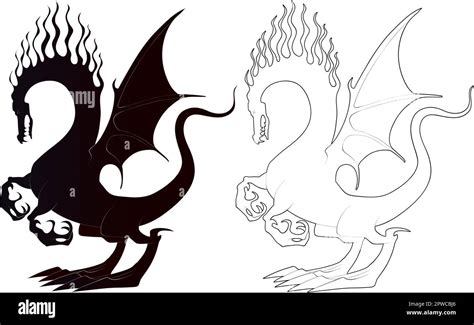 Black And White Dragons Vector Illustration Stock Vector Image Art