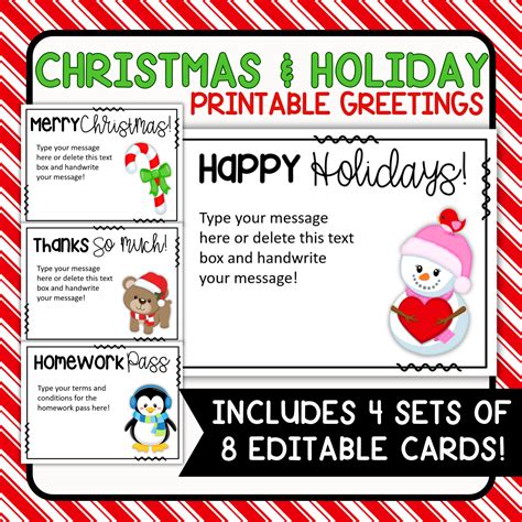 Christmas & Winter Printable Greeting Cards | Made By Teachers