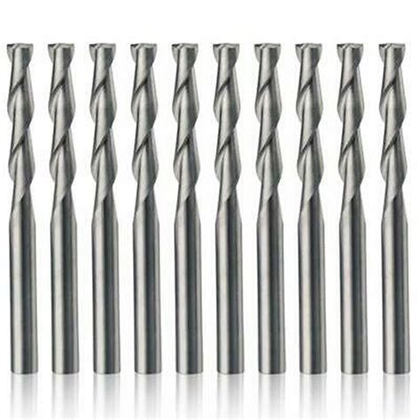 10Pcs CNC Routeur Bits Plat Nez Spirale Fin Moulin Carbure Haute Qualit