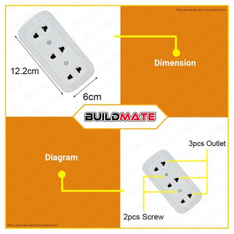 Omni Surface 3 Gang Convenience Outlet 10a 250v Wso 003 •buildmate• — Buildmate