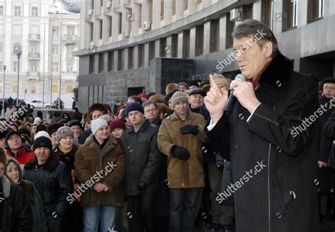 Yushchenko Ukrainian President Viktor Yushchenko Speaks Editorial Stock ...