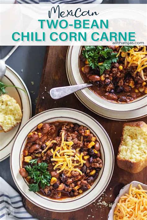 Mexican Two-Bean Chili Con Carne Recipe | All that's Jas