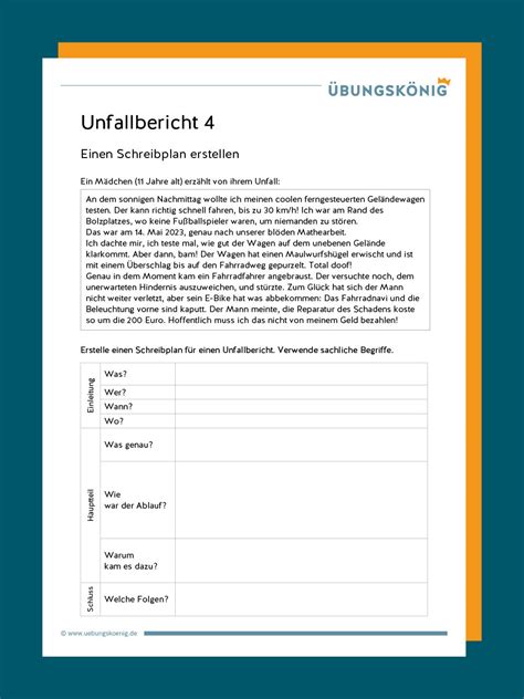 Bungen Mit L Sungen F R Unfallbericht Schreiben Jetzt Als Pdf