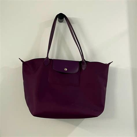 Longchamp Purple Le Pliage Tote Gem