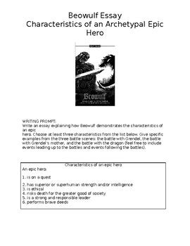 Beowulf Epic Hero Essay Packet By Matthew And Jennifer Howe TpT