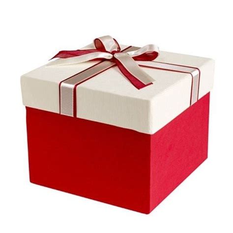 White And Red Square Shaped Plain Cardboard Paper Gift Packaging Box With Ribbon at Best Price ...