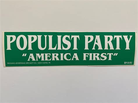 Vintage 1988 Populist Party America First Political Campaign Sticker - Etsy