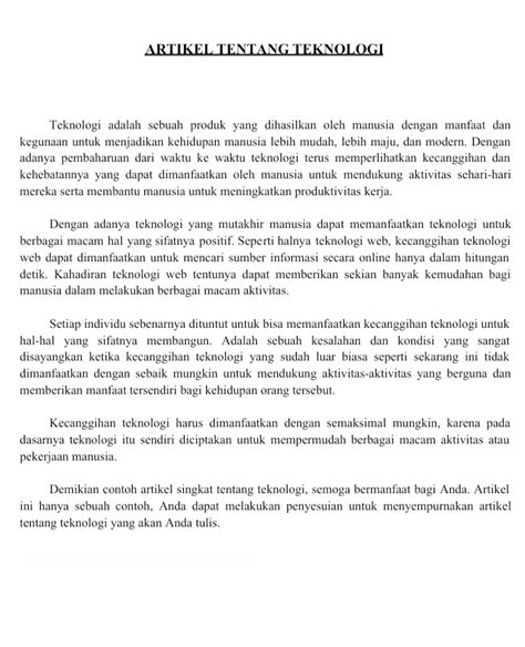 15 Contoh Artikel Pendidikan Singkat Dengan Format Yang Benar Ponasa