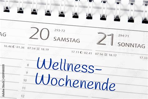 Eintrag Im Kalender Wellness Wochenende Stock Foto Adobe Stock