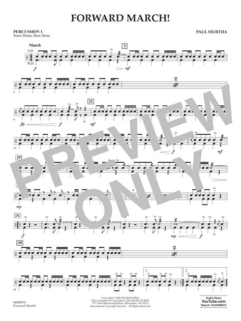 Forward March Percussion 1 By Paul Murtha Sheet Music For Concert Band Flex Band At Sheet