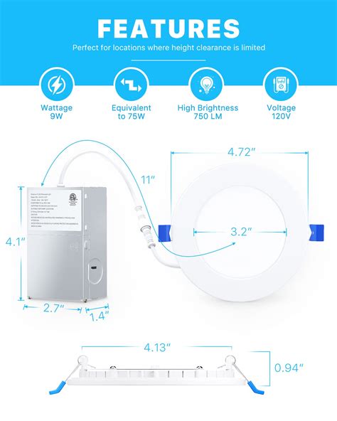 Snapklik Ensenior Pack Inch Ultra Thin Led Recessed Ceiling Light