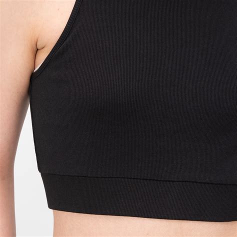 Black Ribbed Crop Topwolfensson