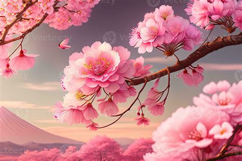 Cherry Blossoms Japanese Tree Flower Bloom Background Stock