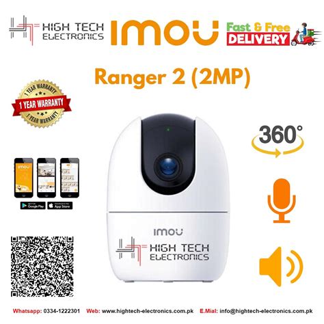 IMOU Ranger 2 Smart Security Camera | 1080p Full HD, Pan-Tilt-Zoom, Two ...