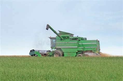 Harvesting Harvester on a Crop Field Stock Image - Image of harvesting ...