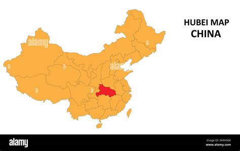 Hubei province map highlighted on China map with detailed state and ...