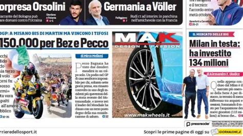 Il Corsport In Prima Pagina Milan In Testa Ha Investito Milioni