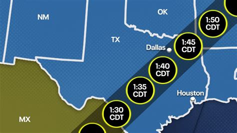 2024 Solar Eclipse Map Path Through Texas Peak Times On April 8 Fox