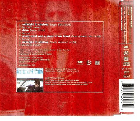 Midnight In Chelsea Jon Bon Jovi Cd Album Muziek