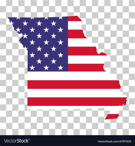 Missouri map shape united states of america flat Vector Image