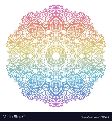 Round Rainbow Mandala Background Royalty Free Vector Image