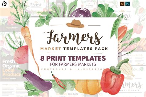 Farmers Market Templates Pack Flyer Templates Creative Market