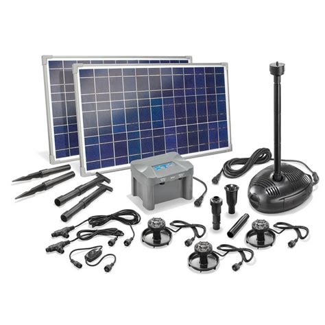 Kit Pompe Solaire Bassin Genova Led Avec Batterie Et Spots Led