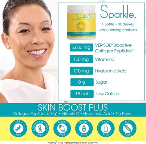 Hydrolyzed Collagen Powder Sparkle Skin Boost Plus No Flavor 30