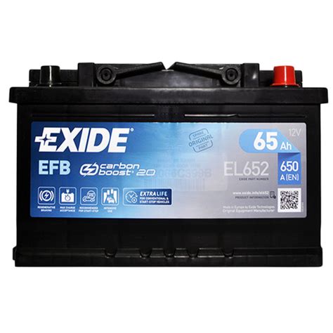 Аккумулятор автомобильный EXIDE Start Stop EFB 65Аh 650A R LB3