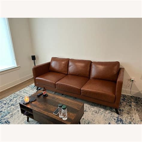 Wayfair Genuine Leather 89"Sofa - AptDeco