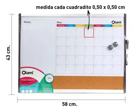 Pizarra Magnética Corcho Calendario Planificador Planner en venta en